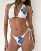 Image of Lentra Bikiniunterteil in Elfenbein mit blauer Orchidee