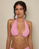Bild von Cerry Bikini-Oberteil aus Frottee-Streifen Rosa