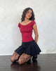 Image of Charya Schulterfreies Top in Adrenalin Rot