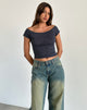 Image of Charya Schulterfreies Top in Ocean Storm