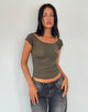 Image of Charya Schulterfreies Oberteil in Olive