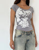 Image of Charya Schulterfreies Top aus grauer floraler Spitze