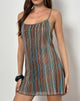 Image of Cheria Minikleid aus schimmerndem Plissee Blau Braun