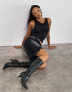 Bild von Chuya Cowl Back Top in Slinky Black