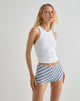 Image of Ciana Hot Pants in Diagonalstreifen Hellblau