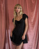 Image of Clara Minikleid aus schwarzem Polka-Chiffon