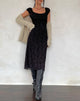 Image of Clarisse Midikleid aus Mesh Vine Flower Schwarz