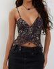 Bild von Cojira Mesh Butterfly Top in Batik Brown Botanical Print