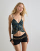 Bild von Cojira Mesh Butterfly Top in Tonal Blue Paisley