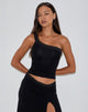 Image of Cordia One Shoulder Top in Schwarz