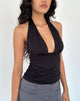 Bild von Cosimo Plunge Neckholder Top in Schwarz Slinky
