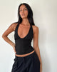 Image of Cosmo Neckholder-Top aus Jersey Schwarz
