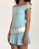 Bild von Cynthia Minikleid aus schimmernder Rippe in Hellblau