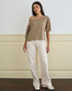 Image of Daimin Schulterfreies Oberteil aus Jersey in Khaki