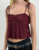 Bild von Damaris Cami Top in Wein mit Nieten