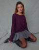 Image of Damon Baggy Long Sleeve Top in Oxblood Tissue Jersey