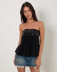 Image of Danuta Longline Bandeau Top aus Pailletten Schwarz