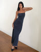 Image of Darsih Maxikleid in Herzflock Navy und Gelb