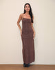 Image of Darsih Maxikleid in Rar Leopard Flock Schokolade