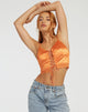 Bild von Datuk Crop Top in Satin Tangerine