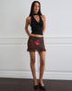 Bild von Davia Minirock in Braun mit rosa Blumenprint