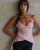 Image of Daytona Rüschen-Top aus Chiffon Rosa
