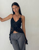 Image of Daytona Ruffle Top aus Spitze Schwarz