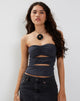 Bild von Dayu Bandeau Crop Top in Ocean Storm