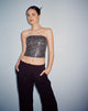 Image of Dena bandeau Top in PU Schlangenhaut Tan