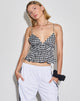 Image of Dilara Cami Top in Schwarz und Weiß Gingham