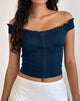 Image of Dovica Korsett-Top mit Spitzenbesatz in Navy