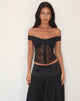 Image of Dovica Korsett Top in Schwarz Canina Rose Spitze