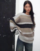 IMAGE OF Namari Pullover in abstraktem Grau und Tan