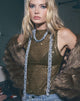 Image of Dudley Vest Top aus Paillettenstrick Olive