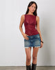 Image of Dudley Vest Top aus Paillettenstrick Burgund