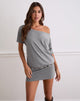 Image of Edwina Schulternahes Minikleid in Grau