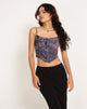 Bild von Elcini Cropped Corsage Top in Renaissance Cherub Charcoal