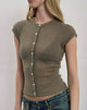 Bild von Elmira Top aus transparentem Strick in Khaki