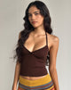 Image of Elspe Neckholder-Top in Bitterschokolade