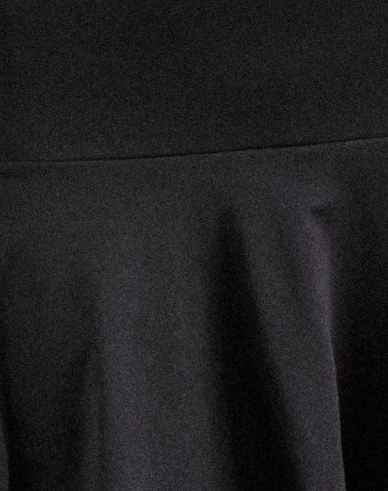 Elwyn Bardot-Minikleid in glattem Schwarz