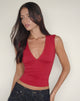 Bild von Emberly Plunge Top in Adrenaline Rot