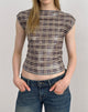 Image of Erica Top aus Pailletten Vintage Check Braun