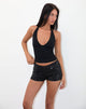 Bild von Erna Short in Drape Mini Pailletten Schwarz