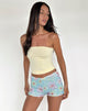 Bild von Erna Micro Short in Pailletten Blühende Blume Blau