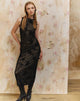 Image of Estoria Midikleid Black Rose Flock