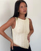 Image of Etta Doppellagiges Spitzenwestenoberteil in Creme