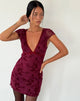 Image of Evilia Kleid in Botanical Flower Maroon