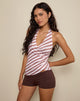 Bild von Fayez Top in Slinky Diagonalstreifen Pink