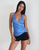 Image of Fayez Slinky Top in Blau Diagonal gestreift