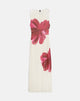 Image of Fayola Bedrucktes Maxikleid in Creme mit roter Aquarellblume